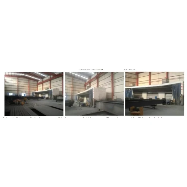 Painting process showing spray application on steel structures
