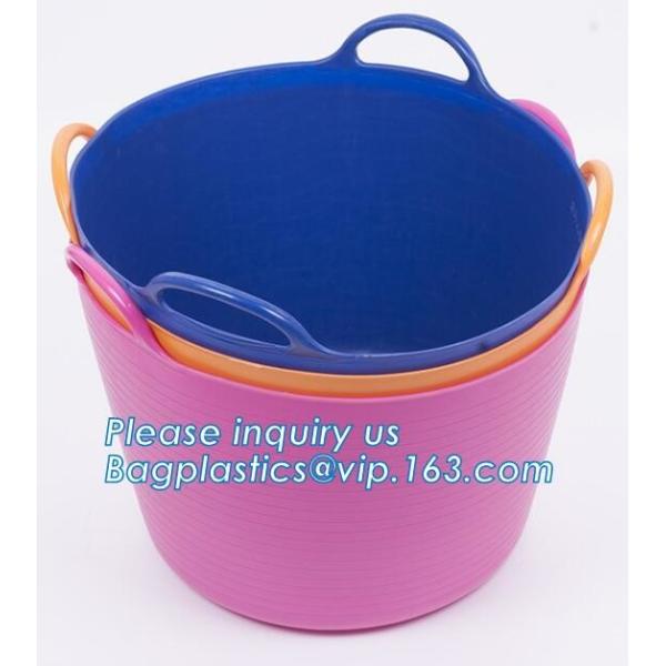 Plastic Laundry basket, organizer basket with customized size, laundry storage bag laundry basket with two pockets from
