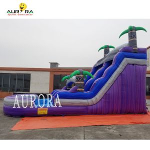 Purple Giant Inflatable Water Slide Waterproof For Summer Fun