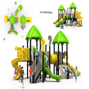 Staticproof Kids Playground Slide With Plastic Tunnel UVproof