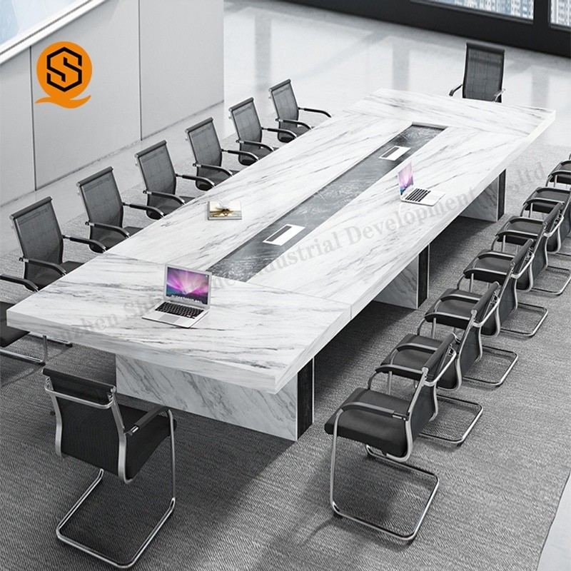 Buy cheap Marble Solid Surface Conference Table Rectangle 12 Feet Conference Table product