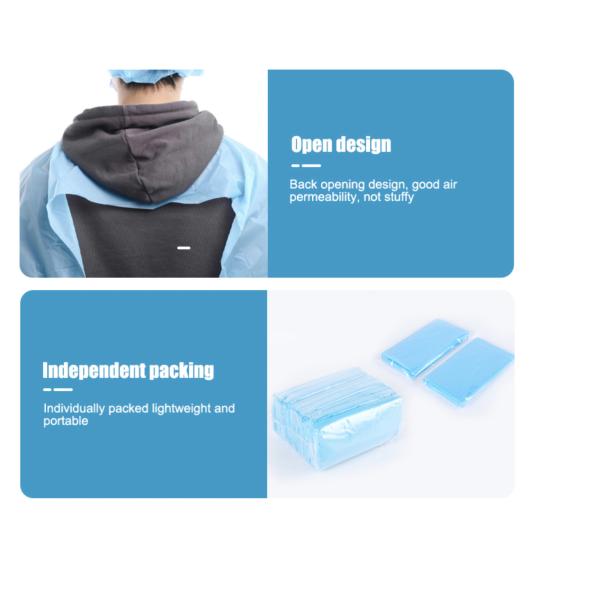 Polyester Full Back CPE Apron in Blue and Red: Practical, Durable, and Comfortable