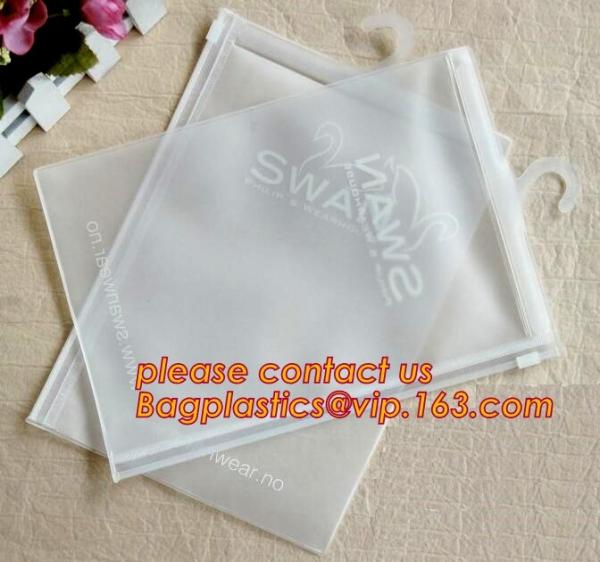 reusable transparent hanger hook plastic bags,degradable d2w hdpe/ldpe die cut / punch handle plastic door hanger bags