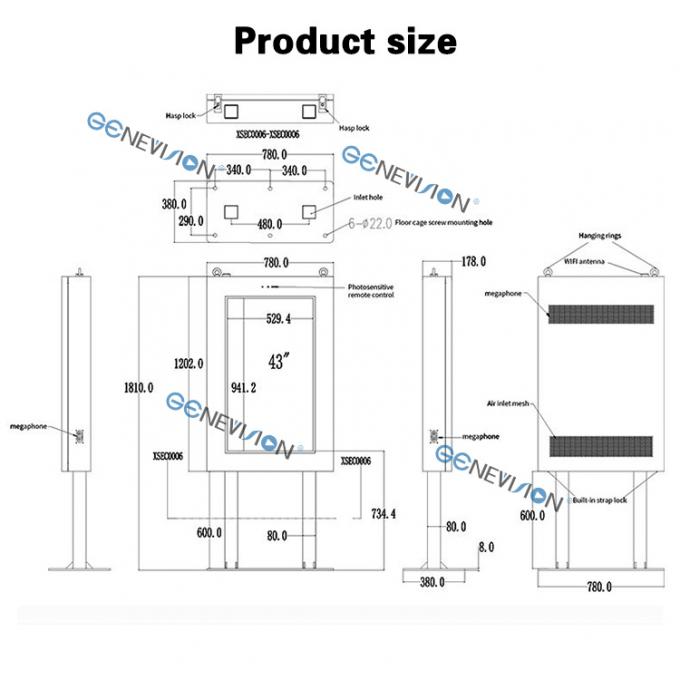 Outdoor kiosk display showing high brightness visibility