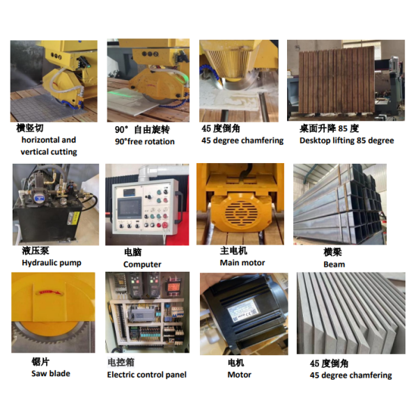 3 Axis Bridge Cutting Machine for Marble Motor-Driven Operation 3200mm Max Cutting Length Dual Voltage (380V/220V) Stone CNC