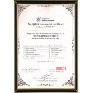 Cangzhou Famous International Trading Co., Ltd Certifications