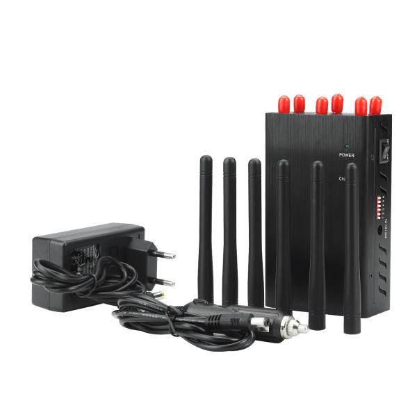 Portable 6 antennas cell phone jammer
