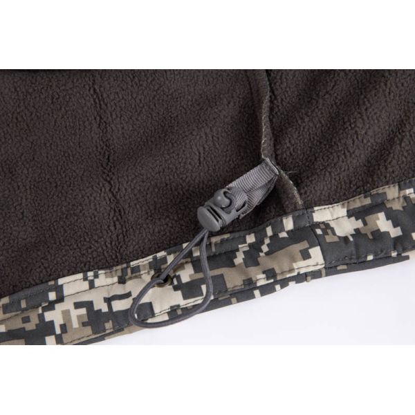 Fleece Lined Camouflage Hunting Jacket with Adjustable Hem and Multi Zip Pockets for Outdoor Tactical Wear