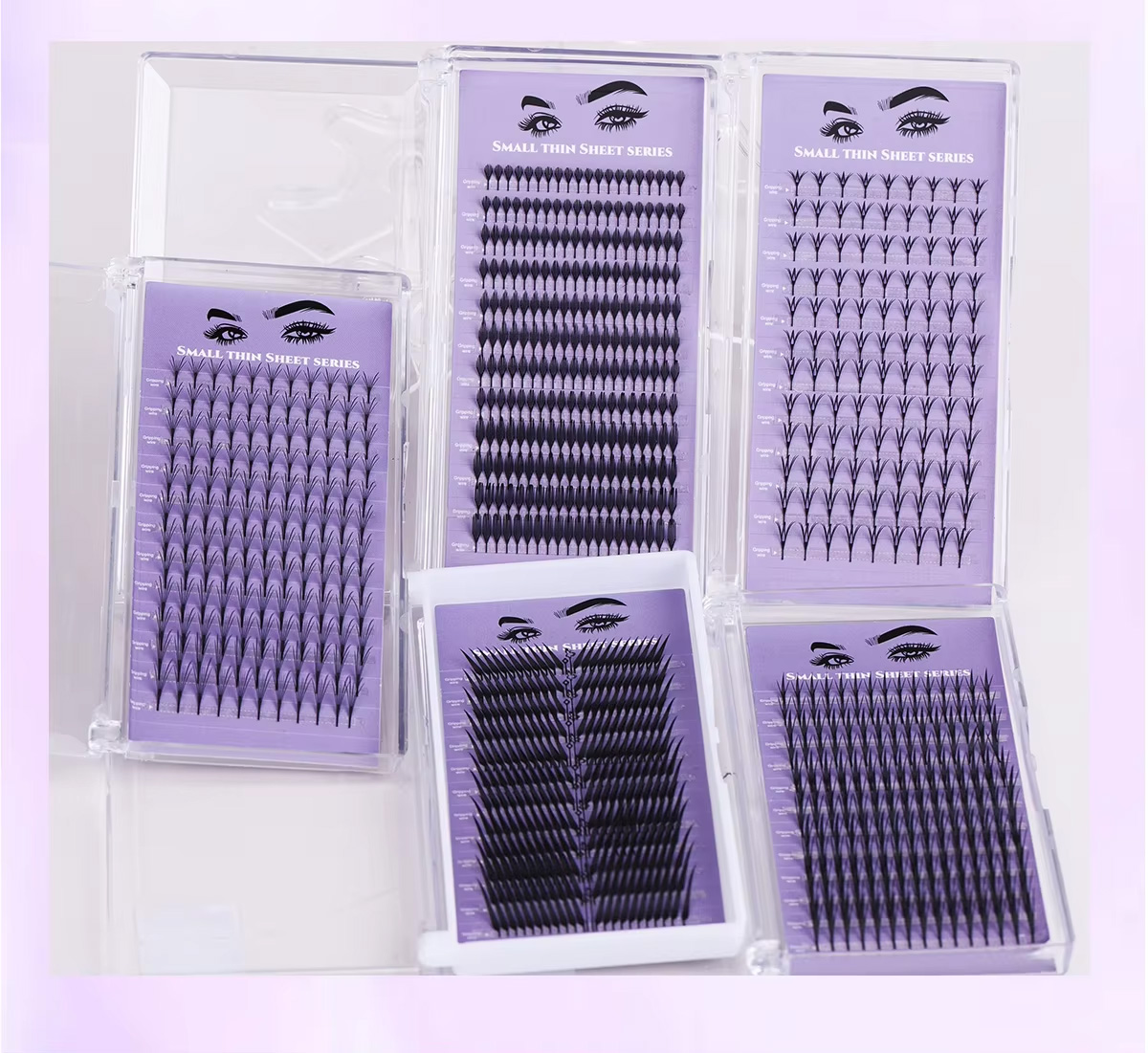12 Rows Faux Mink Cluster Lash D Roll Volume Fox Soft Individual Extensions Cluster Lash Tray