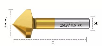 90 120Degree 3 Flute Countersinking Tools HSS M2 Countersink Drill Bit HRC65