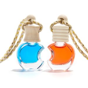 Flat Round Hanging Glass Diffuser Bottles Car Perfume 8ml