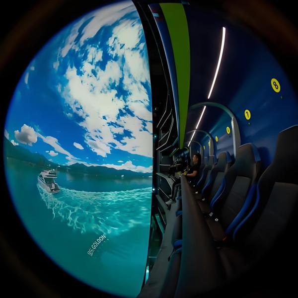 VR Dome Cinema with Surround Sound Dynamic Platform and Modular Design for Immersive Experience