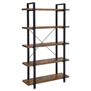 Bookshelf with 5 Layers, Industrial Style Bookshelf, Home Office Bookshelf,