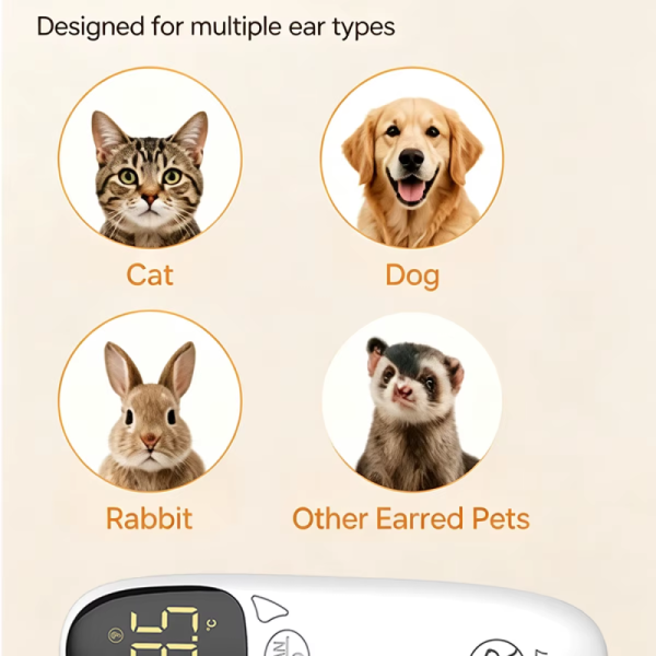 USB Rechargeable High Precision Veterinary Thermometer with Infrared Ear Measurement for Pets and Livestock