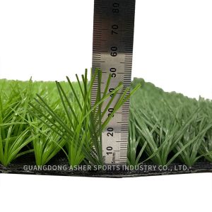 Resilient Synthetic Turf Football Field , S Shape Polyethylene Artificial Turf
