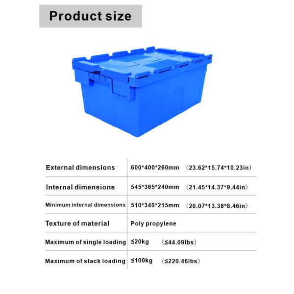 Returnable Solid Style Container PP/PE Large Plastic Moving Crate for Customized Logo