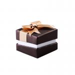 Stylish Design Cardboard Jewelry Gift Boxes With Bow Velvet Foam Insert