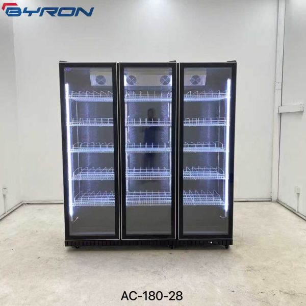 Freestanding Beverage Cooler Refrigerator Glass Fronted Drinks Fridge