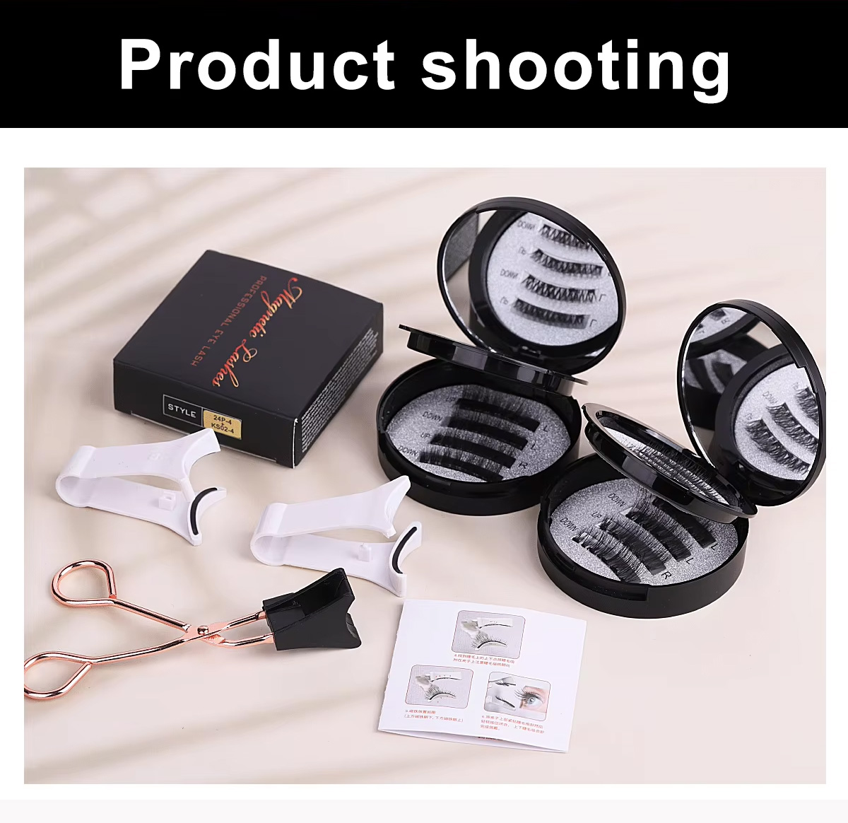 Natural Look Cruelty Free Magnetic Lashes With Applicator Reusable Synthetic Hair Portable