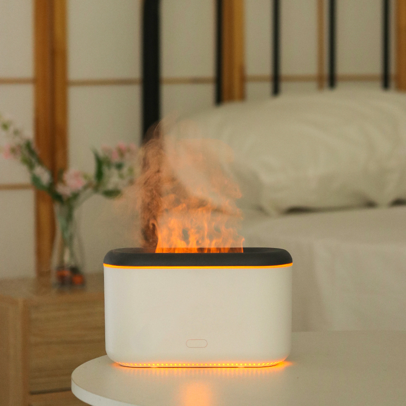 Remote Control 300ml Aromatherapy Essential Oil Crack Shape Volcano Diffuser Humidifier for Home Bedroom Black