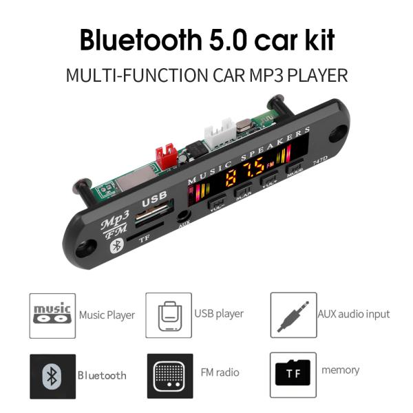 Upgrade Your Car Audio with Bluetooth 5.0 MP3 Decoder Board Featuring Color Screen and Remote Control