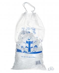 Buy cheap 8lb Disposable PE Gravure Printing Reusable Ice Bags With Drawstring product