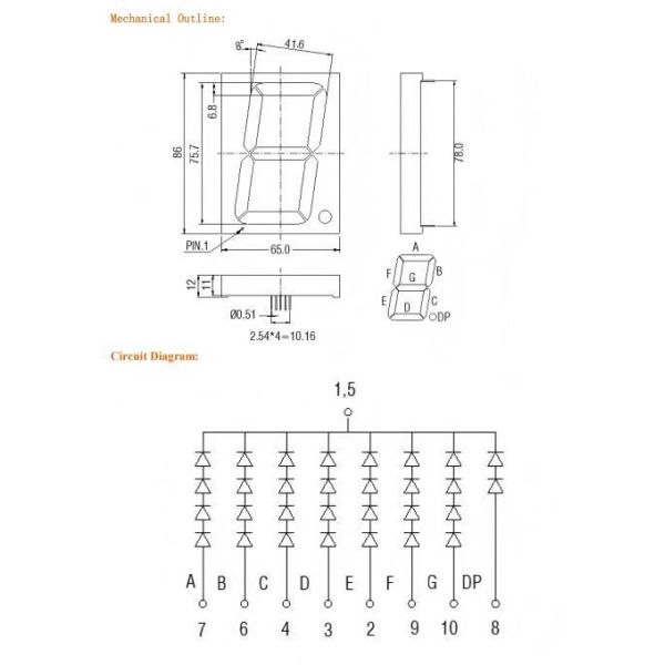 LED Single Digit 7 Segment Display 3 Inch Red Numeric Indicator for in Electronic Displays Digital Clocks and Counters