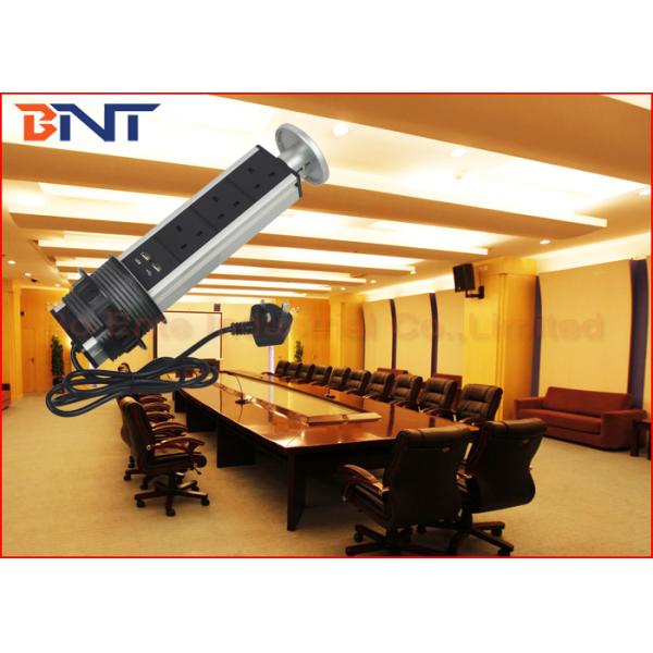 British Standard Kitchen Worktop Pop Up Power Outlet With 2 USB Charging Outlets