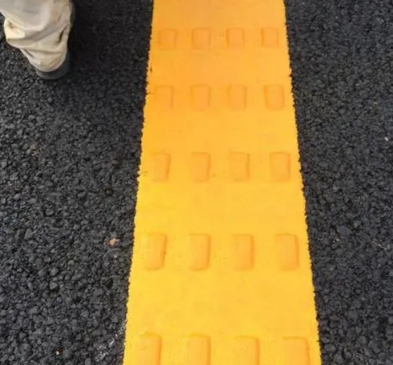 Road marking machine in construction site