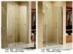 3 Panels Straight Frameless Glass Shower Doors Hinge Opening Style With