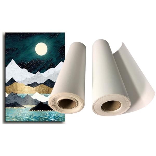 Matte Stretched Inkjet Poly Cotton Canvas Prints Roll Water Resistant
