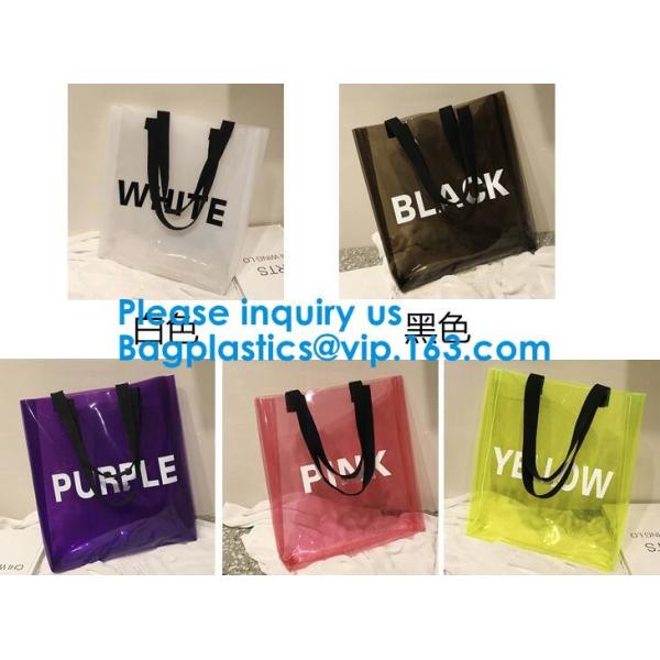 Clear Shopping Bag PVC Handbag Fashion Big Bags Jelly Package Large Transparent Tote Bag Shoulder Bag Leisure Beach Bag
