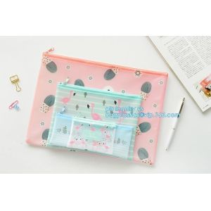 Zipper Bag Warmter Office Document Cash Coin Stationery Storage Mesh File Bags