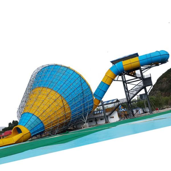 Commercial Fiberglass Water Park Slide with 60 x 38.5 m Working Area and 600m³/h Water Flow for 4 People Play Together