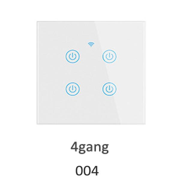 White 10A Wifi Wall Touch Switch 1 Gang Smart Light Switch With Remote Control