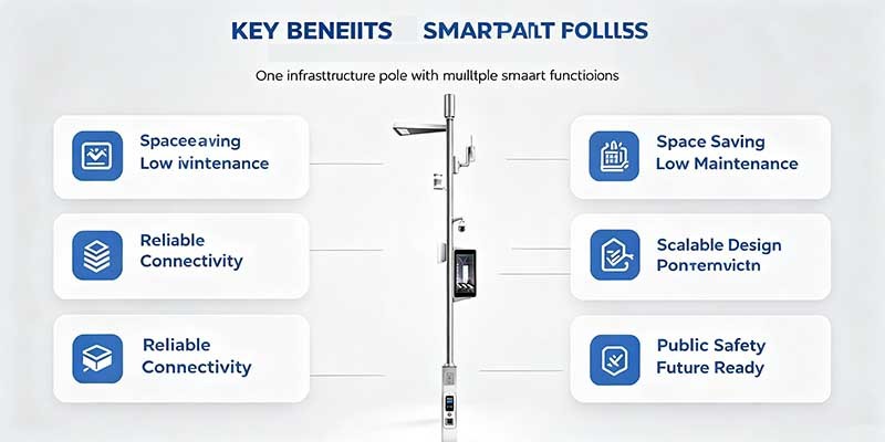 Integrated Smart Light Pole, IoT Smart Street Lamp with Cloud Remote Control System for Urban Construction