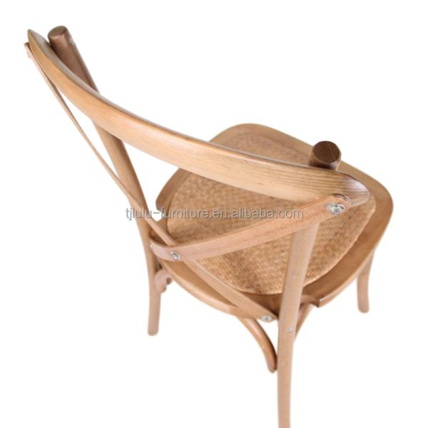 Solid Wood Cross Back Chairs with Nitrolacquer Finish and Modern Stacked Design W50*D44*H89CM