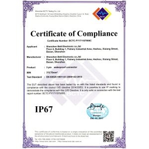 Shenzhen Bett Electronic Co., Ltd. Certifications