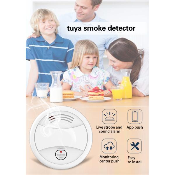 Tuya Smart Home Energy-saving Battery Power Supply Mobile App Push Wifi Smoke Detector