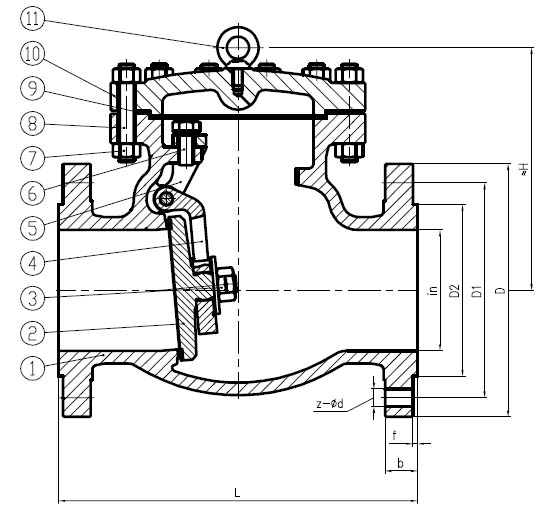 ANSI 600LB API 6D Flanged Check Valve , Swing Type Industrial Check Valve