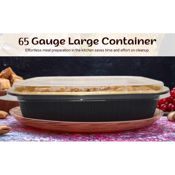 KitchenDance Pan with Dome Lid - 11x7 Inch Heavy Duty Baking Foil Pans