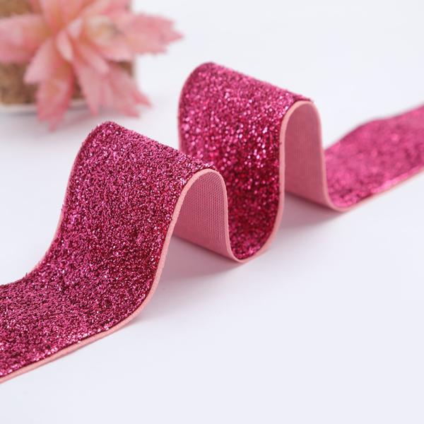 stretch metallic yarn velvet ribbon for garment apparel bags elastic flocking tapes