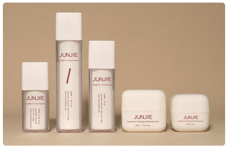 Cosmetic Square Airless Pump Bottle 50ml 1.76oz Plastic for Thick Liquid Foundation Skin Care Serum Lotion Customizable Colors