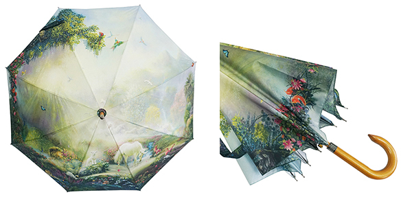 Auto Open Wooden Handle Umbrellas Windproof Dream Forest Magic Umbrella