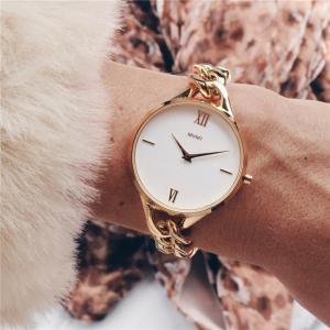 Buy cheap PVD Gold Plated Ladies Designer Bracelet Watches Water Resistant Egg White Face product