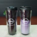 Promotional Insulated Color Change Mug Double Wall Acrylic Tumbler With Lid