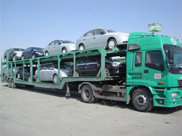 Steel Chassis Automatic Car Carrier Trailer Double Axles Double Floor