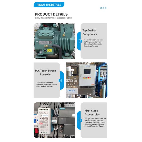 Directly Energy Saving Ice Tube Machine accuracy 10 Tonnes Ice Making Machine for Drinks