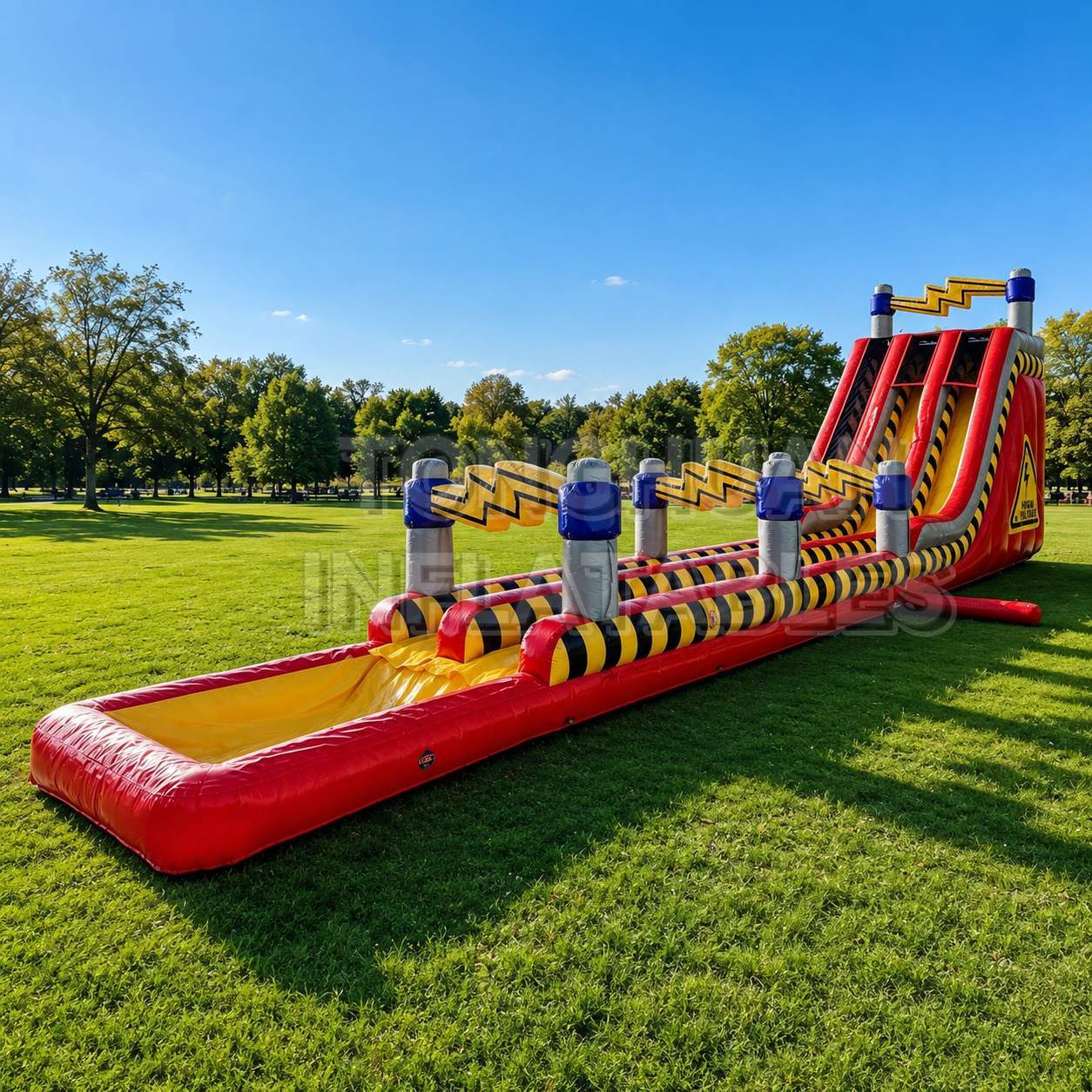 Thunder Theme Inflatable Water Slide with Extra Long Slip and Slide for Commercial Water Entertainment