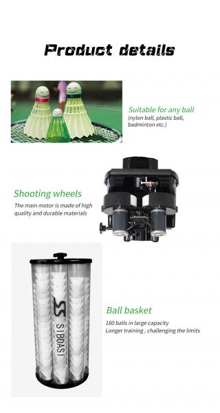 30 Degrees Badminton Shuttlecock Shooting Machine With SGS Certificate